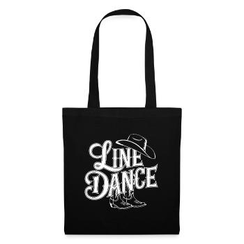 Line Dance Design für Tänzer und Tanzgruppe - Stoffbeutel - Schwarz - Vorne