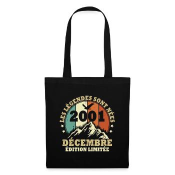 Les légendes sont nées en Décembre 2001 Vintage - Sac en tissu - noir - Devant