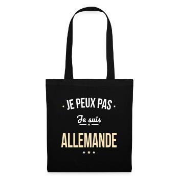 Je peux pas je suis Allemande - Sac en tissu - noir - Devant