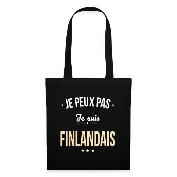 Je peux pas je suis Finlandais - Sac en tissu - noir - Devant