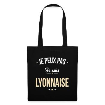 Je peux pas je suis Lyonnaise - Sac en tissu - noir - Devant