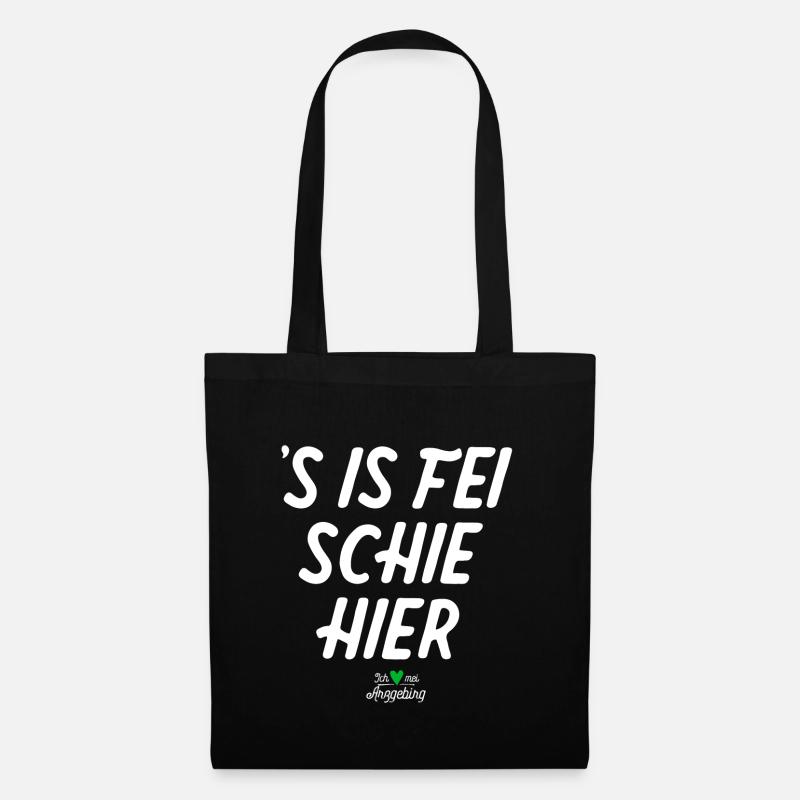 ´s is fei schie im Arzgebirg - Erzgebirge Spruch - Stoffbeutel - Schwarz