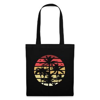 Palmiers Rétro Soleil - Sac en tissu - noir - Devant