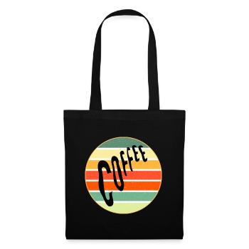 Kaffee Retro Sonnenuntergang - Stoffbeutel - Schwarz - Vorne