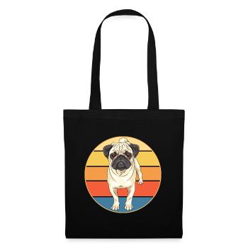 Français Bulldog Dog Breed Vintage Retro Sunset - Sac en tissu - noir - Devant