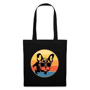 French Bulldog Dog Breed Vintage Retro Sunset - Tote Bag - black - Front