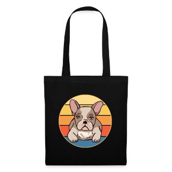 French Bulldog Dog Breed Vintage Retro Sunset - Tote Bag - black - Front