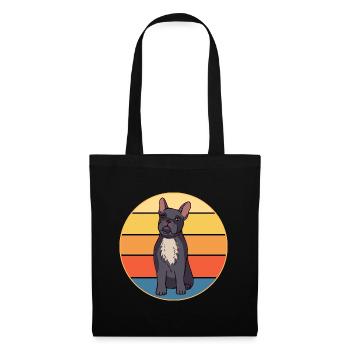 French Bulldog Dog Breed Vintage Retro Sunset - Tote Bag - black - Front