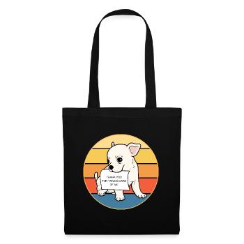 Mignon Chihuahua Dog Breed Vintage Retro Sunset - Sac en tissu - noir - Devant