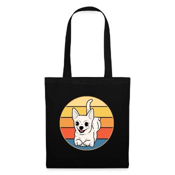 Mignon Chihuahua Dog Breed Vintage Retro Sunset - Sac en tissu - noir - Devant