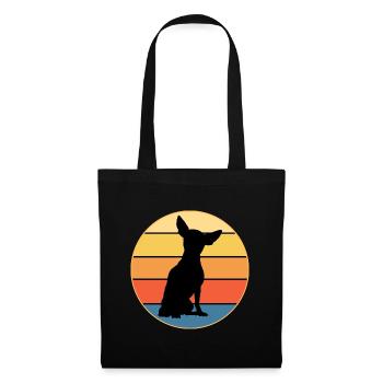 Mignon Chihuahua Dog Breed Vintage Retro Sunset - Sac en tissu - noir - Devant