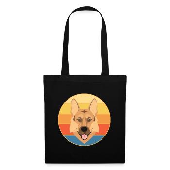 German Shepherd Dog Breed Vintage Retro Sunset - Tote Bag - black - Front