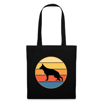 German Shepherd Dog Breed Vintage Retro Sunset - Tote Bag - black - Front