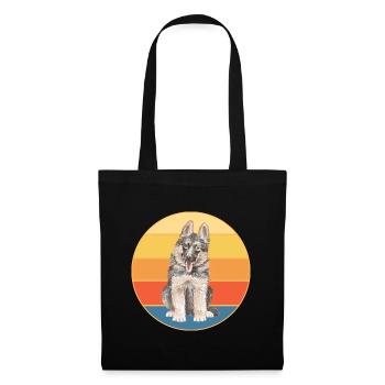 Berger Allemand Race Vintage Rétro Coucher de Soleil - Sac en tissu - noir - Devant