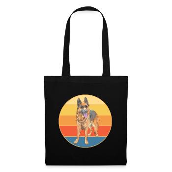 German Shepherd Dog Breed Vintage Retro Sunset - Tote Bag - black - Front