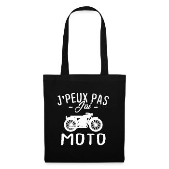 J'peux pas j'ai moto cadeau - Sac en tissu - noir - Devant
