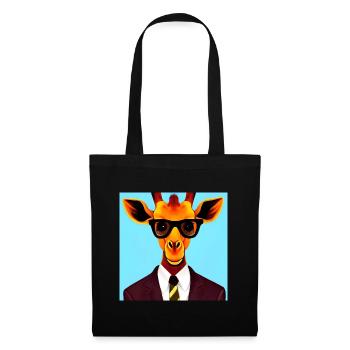 Hipster animals giraffe in suit - Tote Bag - black - Front