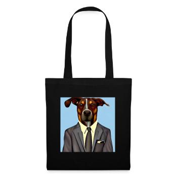 Dog in suit manager funny hipster animals - Tote Bag - black - Front