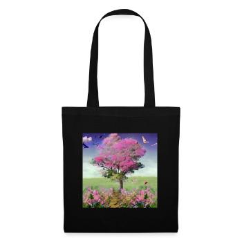 Watercolor Tree Magic of Nature Wildflowers Meadow - Tote Bag - black - Front