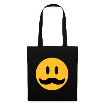 funny emoji with mustache - Tote Bag - black - Front