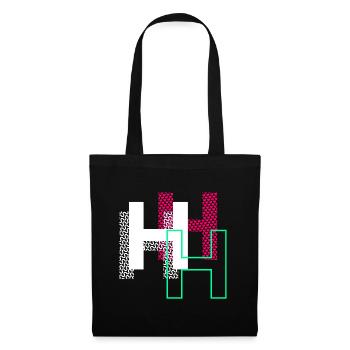 Lettre H - Cadeau design - Sac en tissu - noir - Devant