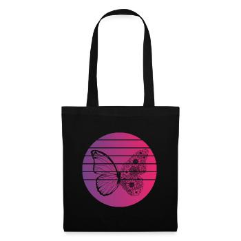 Papillon Retro Style Vintage - Sac en tissu - noir - Devant