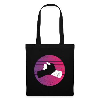 Poignée de main noir blanc Style rétro Vintage - Sac en tissu - noir - Devant