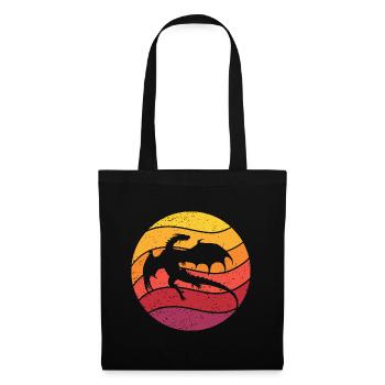 Drache Retro Style Vintage - Stoffbeutel - Schwarz - Vorne