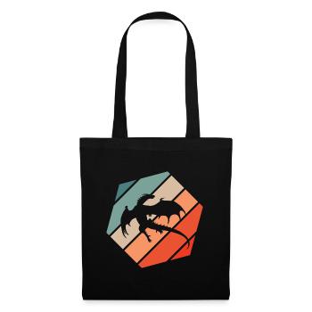 Drache Retro Style Vintage - Stoffbeutel - Schwarz - Vorne