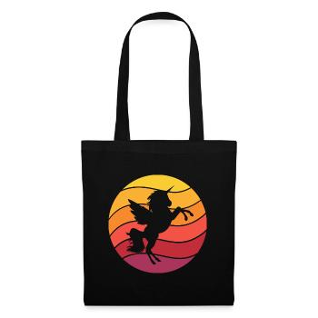Licorne Rétro Style Vintage - Sac en tissu - noir - Devant