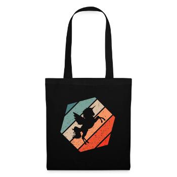 Licorne Rétro Style Vintage - Sac en tissu - noir - Devant