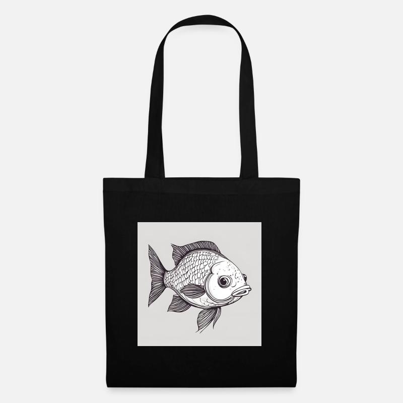 Fisch - Stoffbeutel - Schwarz