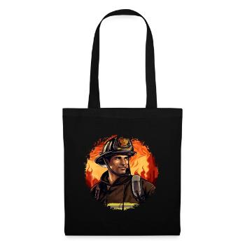 Pompier - Sac en tissu - noir - Devant