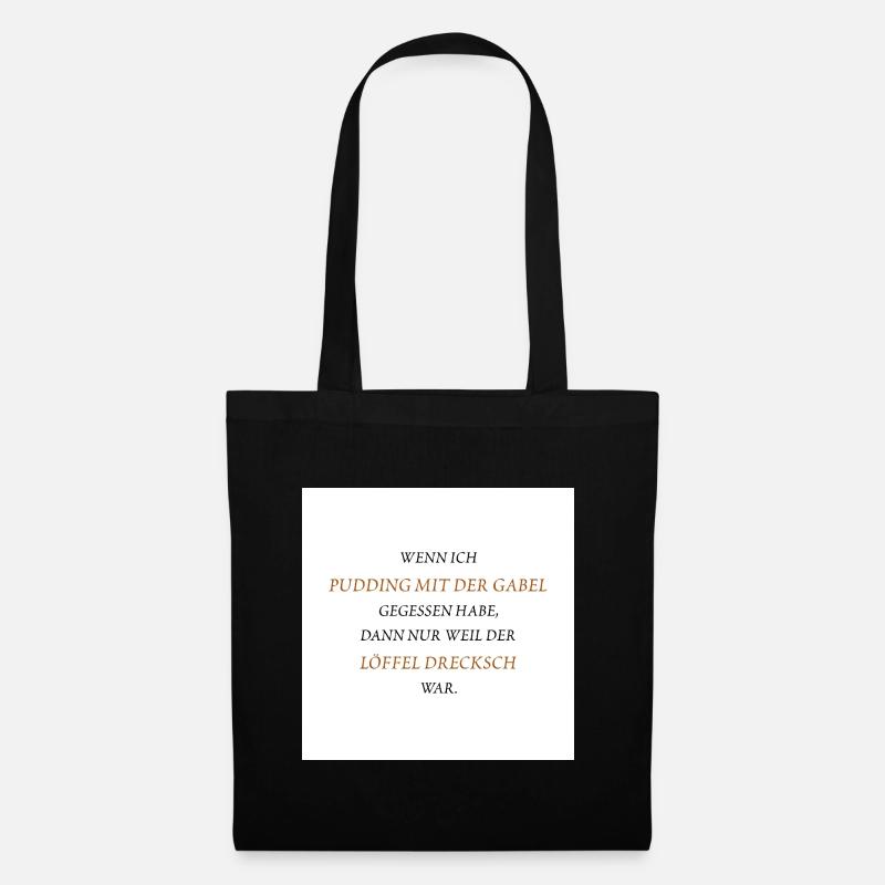 Pudding with a fork - Tote Bag - black