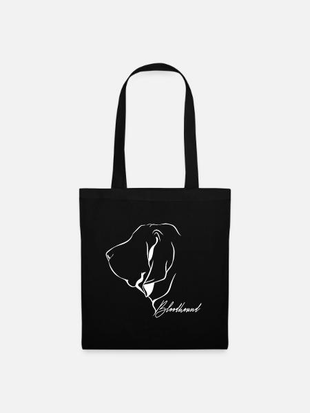 BLOODHOUND Profil Hunde Hund Wilsigns - Stoffbeutel - Schwarz