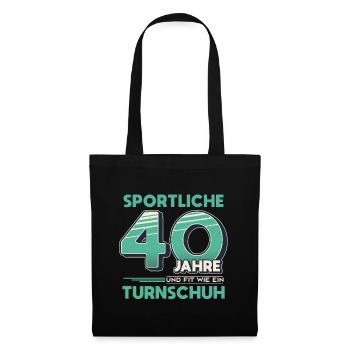 Sportliche 40 Jahre 40 Geburtstag Geschenk - Stoffbeutel - Schwarz - Vorne