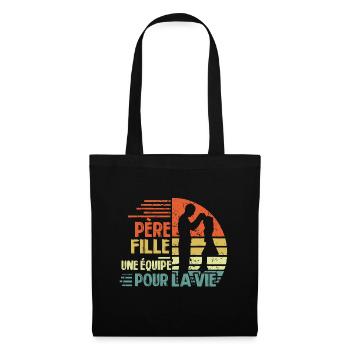 Père et fille une equipe pour la vie - Sac en tissu - noir - Devant