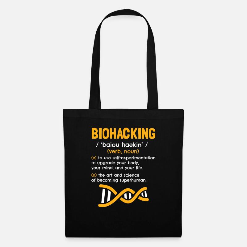 Biohacking Definition verb Dictionary Biohacking - Tote Bag - black