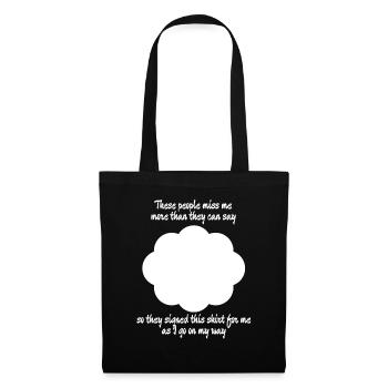 Adorable chemise signée d'un collègue au revoir - Sac en tissu - noir - Devant