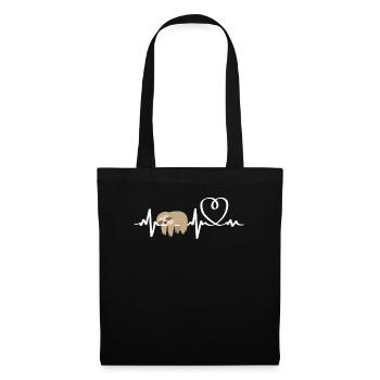 Sloth Hearts Ekg Heartbeat Sleepy - Tote Bag - black - Front