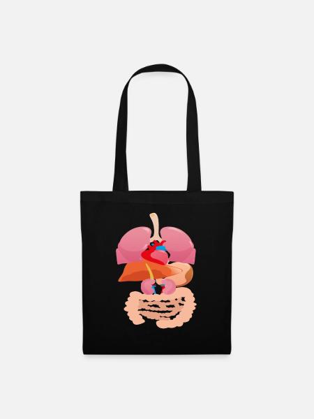 Innere Organe Menschliche Anatomie Design - Stoffbeutel - Schwarz