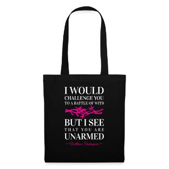 Shakespeare Quote Battle of Wits Joke - Tote Bag - black - Front
