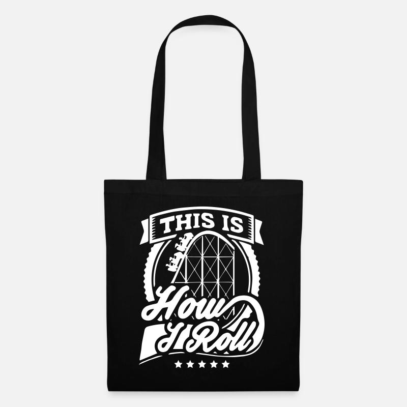 This Is How I Roll Funny Rollercoaster Shirt - Stoffbeutel - Schwarz