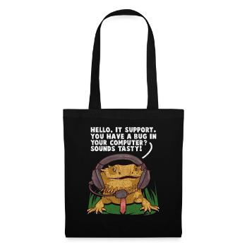 Bonjour, support informatique. Vous avez un bogue dans votre ordinateur - Sac en tissu - noir - Devant