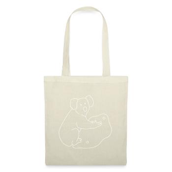 Boulder Design kletternder Koala - lustiges Shirt - Stoffbeutel - Natur - Vorne