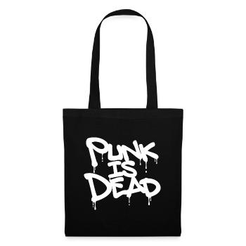 Punk Is Dead in white with drops - Tote Bag - black - Front