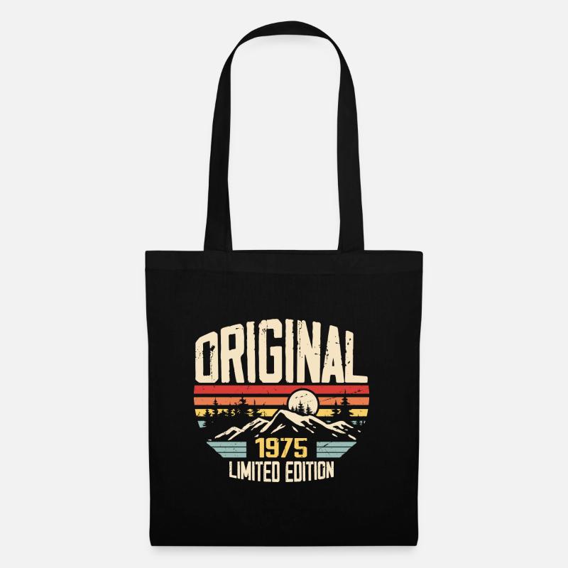 Nostalgisches 1975 Geburtstagsgeschenk 1975 - Stoffbeutel - Schwarz