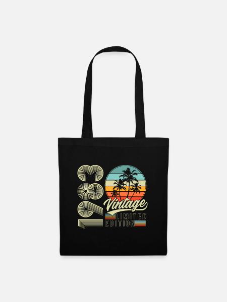 1983 Vintage Jahrgang Retro Geburtstag Geschenk - Stoffbeutel - Schwarz