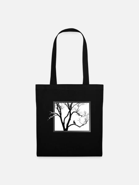 Crow in the Tree - Shirt - Gift - Tote Bag - black