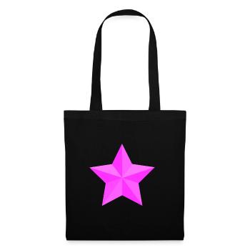 Geometrische Pink Star - Stoffbeutel - Schwarz - Vorne